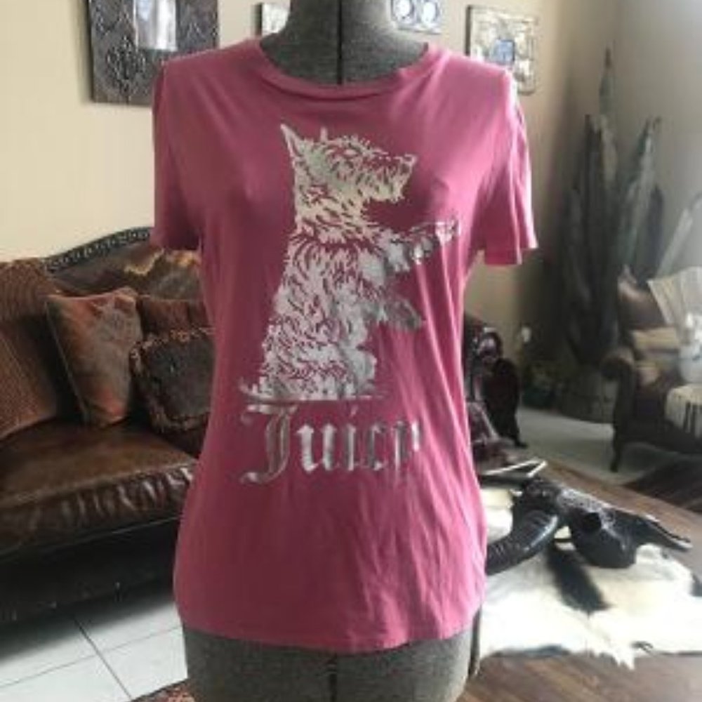 Vtge. JUICY COUTURE Crew Silver Mauve SHIRT NWOT